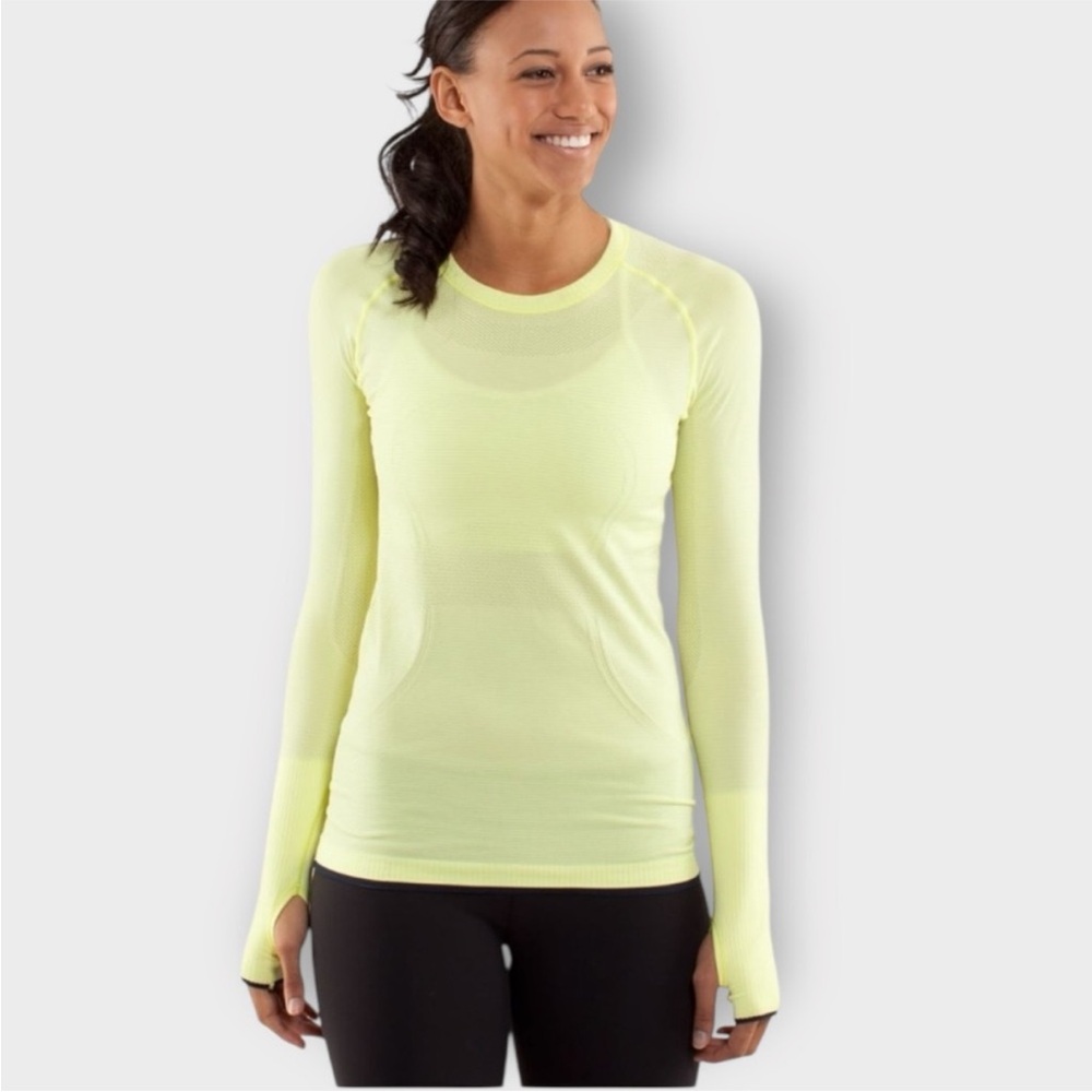 Women's Neon Yellow Long Sleeve Running Top